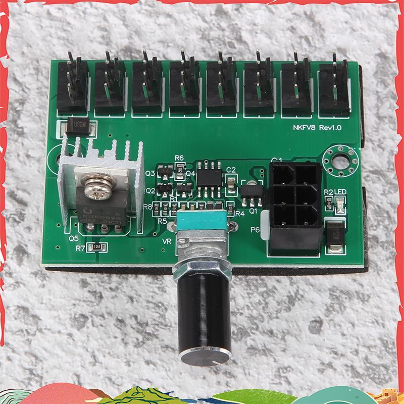 เคสคอมพิวเตอร์ 12V Miner Fan Speed Controller 8-Channel Fan Hub PWM High-Power Violent Fan Controlle