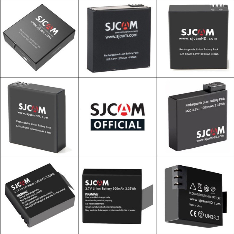 SJCAM แบตเตอรี่สำหรับ SJCAM SJ10Pro SJ10X SJ9 SJ8 SJ6 SJ7 M20 SJ4000 SJ5000 Series Action กล้องอุปกร