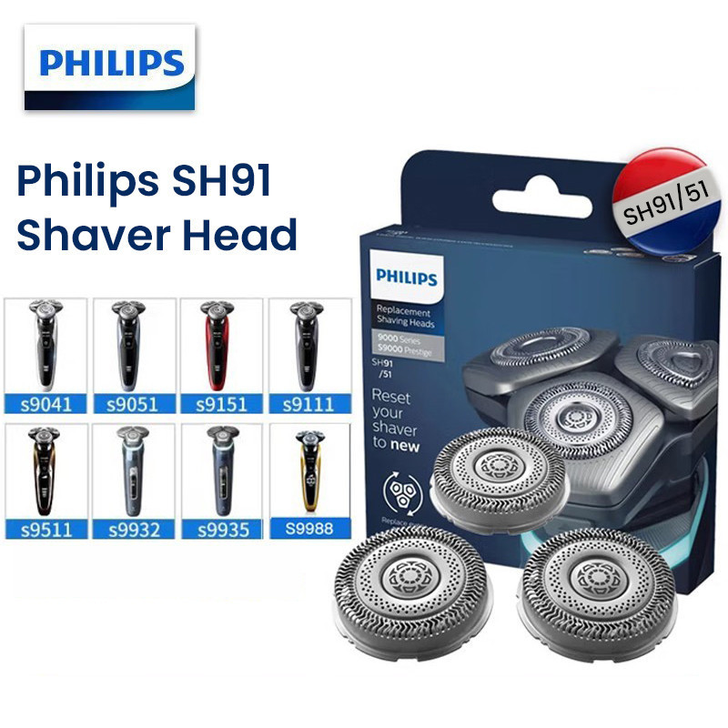 Philips SH91 หัวโกนเครื่องโกนหนวดไฟฟ้าหัวเปลี่ยน SH91/51 Original หัวเหมาะสําหรับ S9931/ S9932/S9966