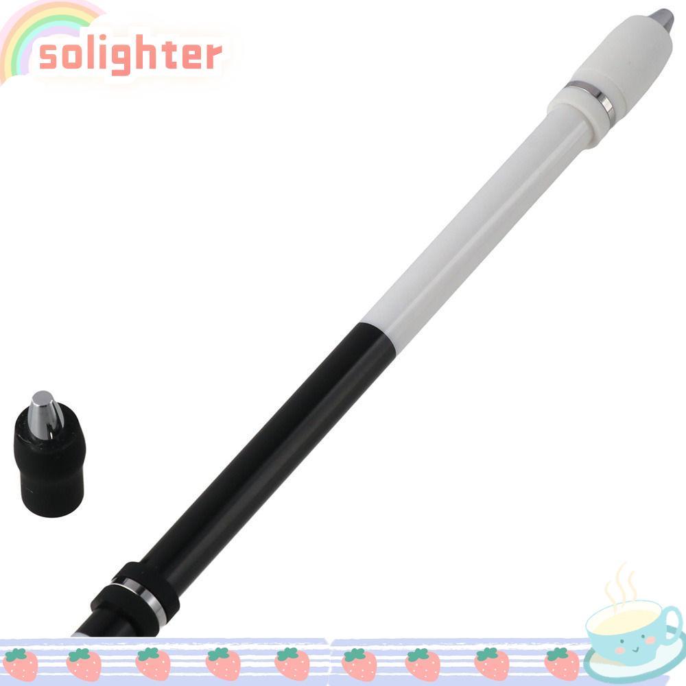 SOLIGHTER Spin Pen, PC White Pen Spinning, สํานักงานเคลือบไม่ลื่นสีดําระดับกลาง