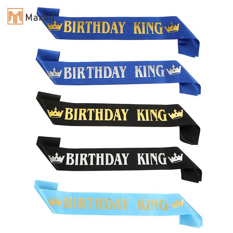 Marbit Birthday King Sash สําหรับผู้ชาย Boy Happy 16th 18th 20th 30th Birthday Party Decor