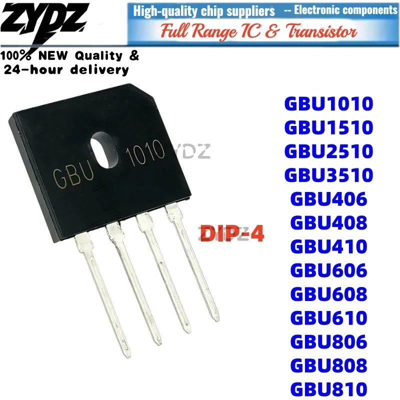 1-5PCS GBU806 GBU608 GBU610 GBU406 GBU408 GBU1010 GBU410 GBU606 GBU3510 GBU1510 GBU2510 GBU808 GBU81