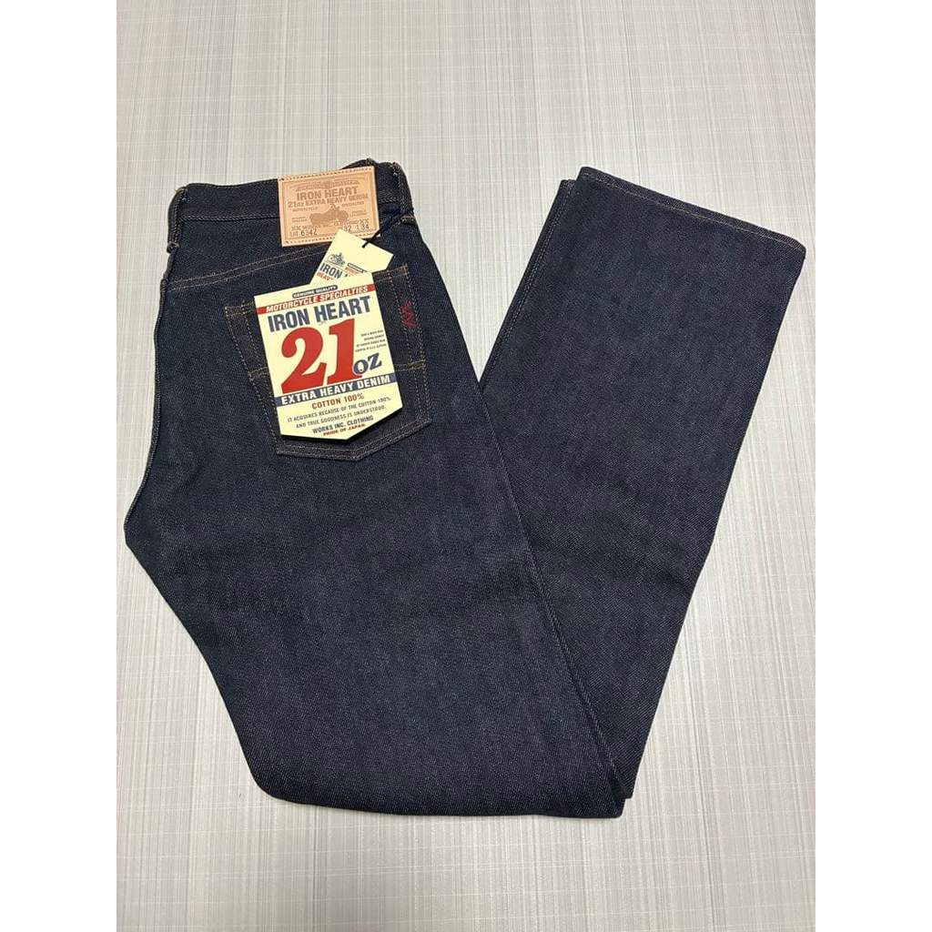 IRON HEART อินเตอร์ฮาร์ท 634Z เดนิม 21oz Extra Heavy W32 L34 กางเกงยีนส์ญี่ปุ่นแท้ ไม่เคยใช้งาน