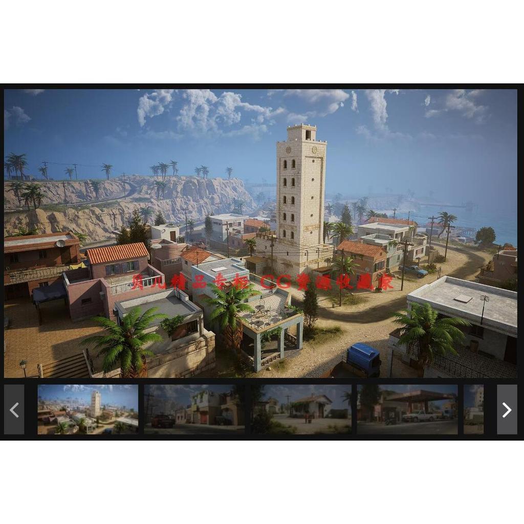 UE5 Void 4 ฉากคุณภาพสูง 002 _ ฐานทหารเกาะเมดิเตอร์เรเนียน FPS Town Game Battlefield