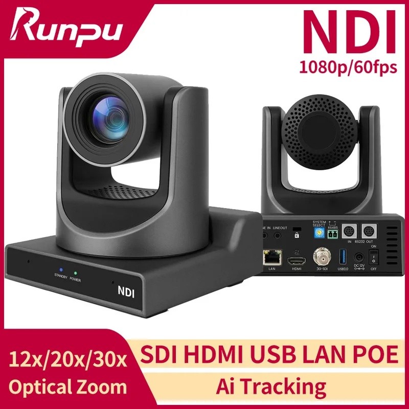 BVFQ Runpu AI การติดตาม NDI|HX กล้อง PTZ 12/20/30x ซูมกล้องการประชุม PTZ พร้อม SDI เอาต์พุต USB HDMI