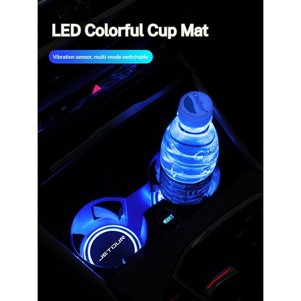 7 สีรถ LED ถ้วยสําหรับ Chery Jetour X70 Coupe X90 Plus X95 EV i-DM T1 G700