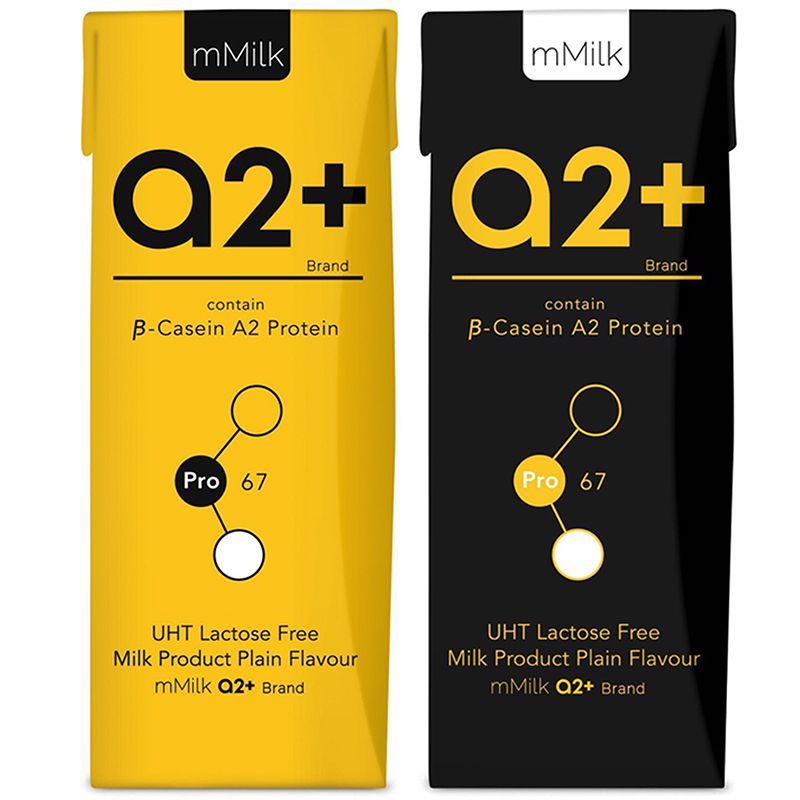 เอ็มมิลค์นมยูเอชทีเอทูพลัสปราศจากน้ำตาลแลคโตสรสจืด 180มล แพค 2 MMilk A2Lactose Free 180ml X2 [บาร์โค้ด 8859295001412]