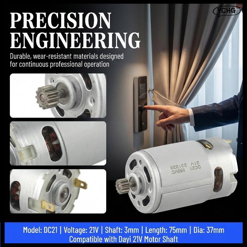 YCG แรงบิดสูง RS550 21V มอเตอร์สําหรับสว่านไร้สายไฟฟ้ามอเตอร์สว่านที่มีประสิทธิภาพอัพเกรดใหม่