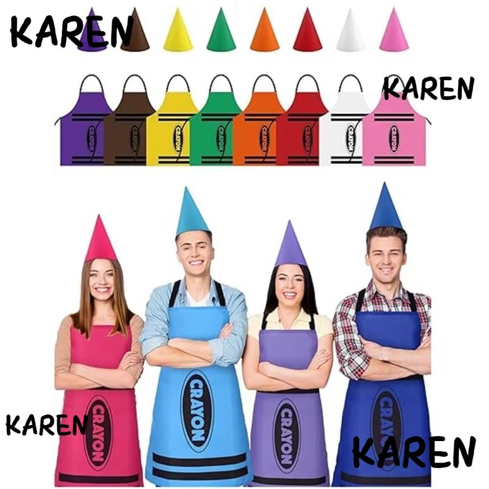 KARENGOODS ผ้ากันเปื้อนดินสอสี, ทําความสะอาดชุดดินสอสีธีม Gnome สีสันสดใส, กิจกรรมศิลปะชุดแฟนซีตลกคอ