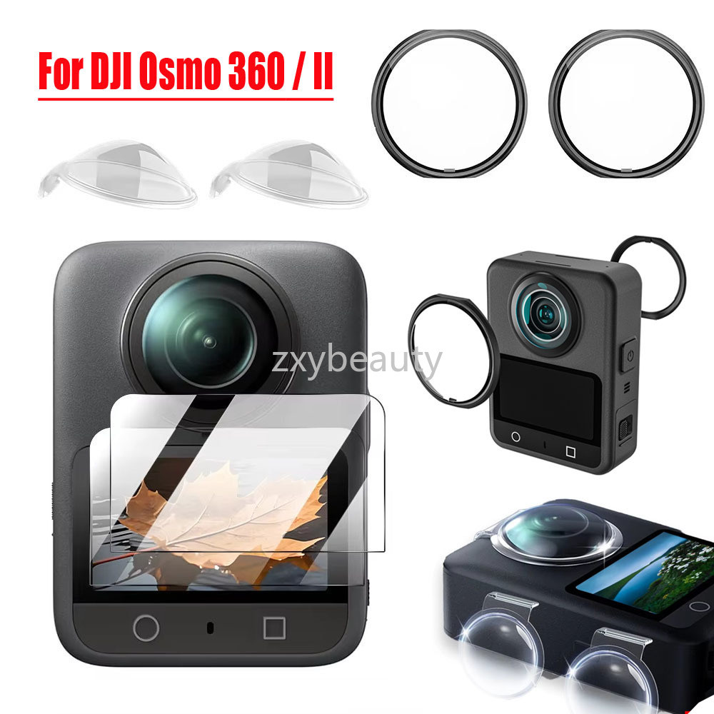 สําหรับ DJI Osmo 360 II เลนส์ป้องกันหน้าจอกระจกสําหรับ Osmo360 360II ฝาครอบเลนส์อุปกรณ์เสริมสําหรับก