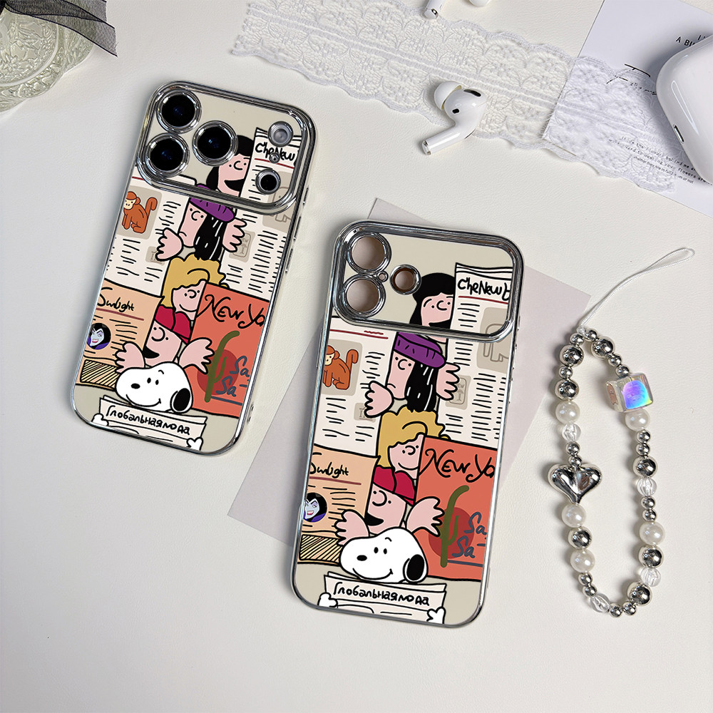 เคสไอโฟน Snoopy การ์ตูนน่ารักช่วยปกป้องกล้องสําหรับ XR,XSMax,15,16,17,14,13,12,11,XS