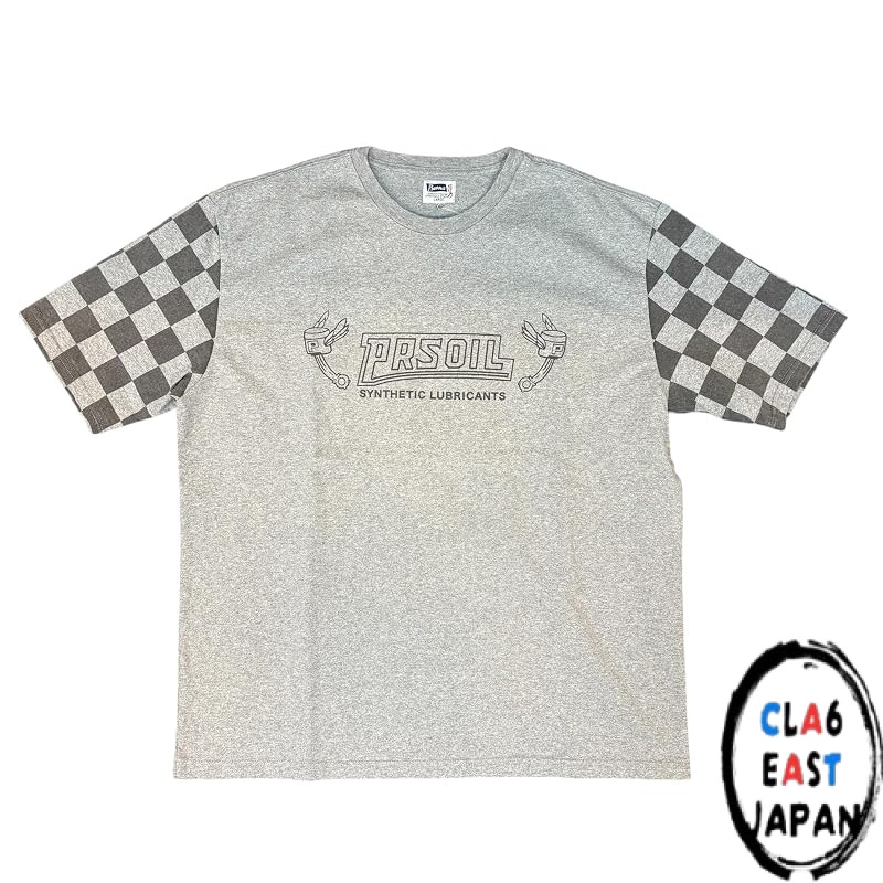 Pherrow's PRS Oil Printed T-Shirt - Made in Japan (Alphabet, L, Mustard)