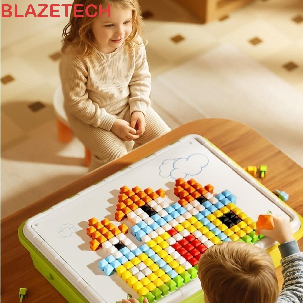 BLAZETECH Peg Puzzle Board Game, Educational Motor Skills Development Mushroom Nail Puzzle Puzzle Bo