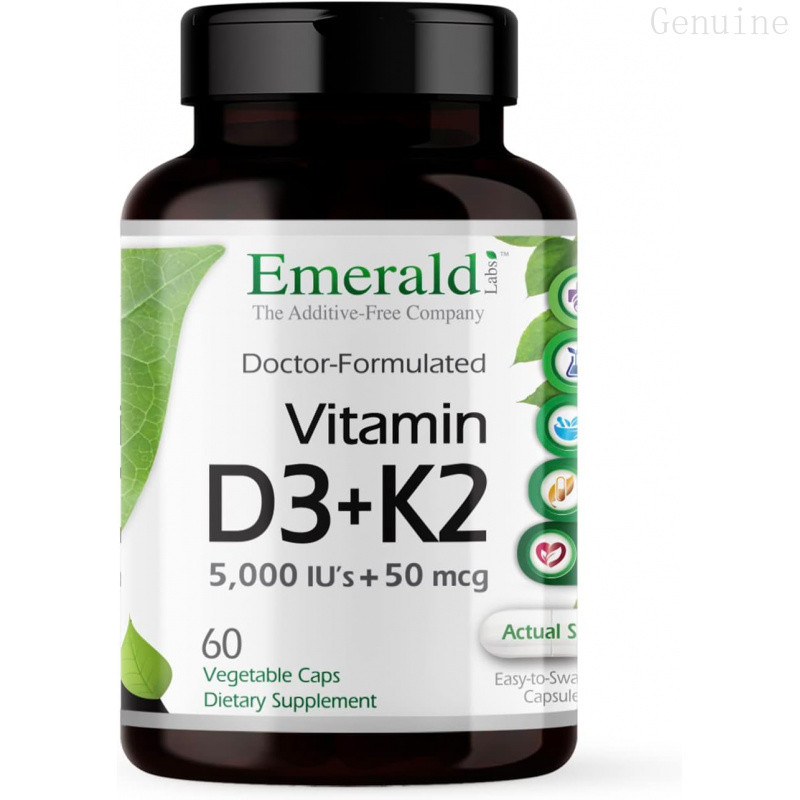 EMERALD LABS itamin D3 & K2, 60 แคปซูล ZNXS