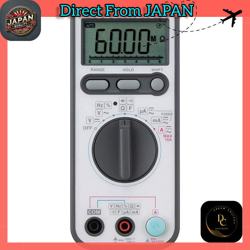 HOZAN (ホーザン) Digital Multimeter DT-119 — Includes a prop-up stand and carrying case; maximum display