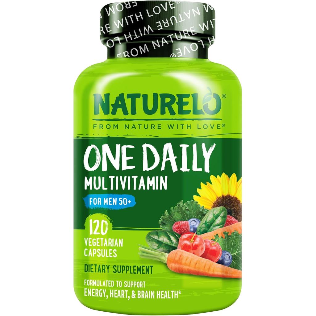 NATURELO Men Over 50 Years Old Multivitamin-One Capsule Daily, 120 แคปซูลมังสวิรัติ