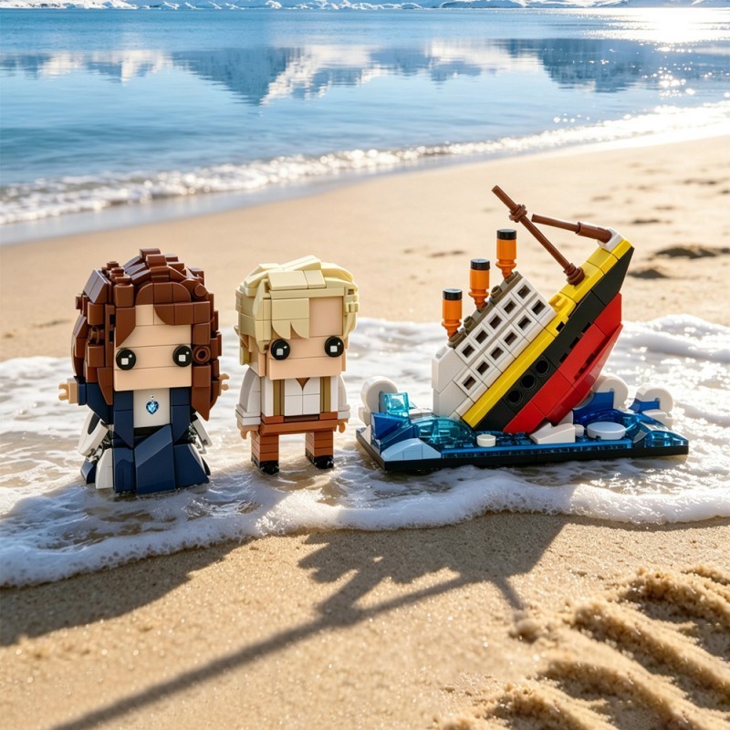 Mini Titanic Titanic 1997 Protagonist Square Head Building Block รุ่นขายร้อน