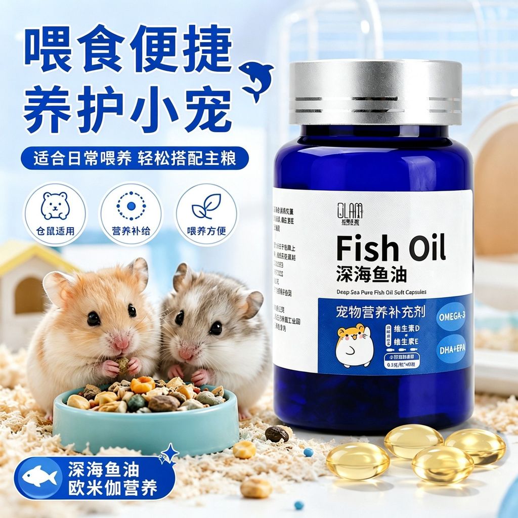 全棉用品油软胶可调物专用补充养加护猫咪养剂แฮมสเตอร์น้ํามันปลาแคปซูลนุ่มอาหารเสริมโภชนาการพิเศษสําหรับสัตว์เลี้ยงcw