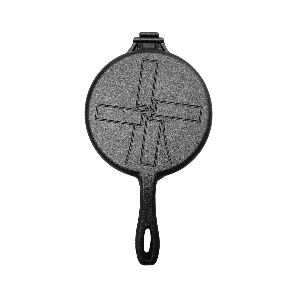 Iron Waffle Non-Stick Waffle Skillet รอบสําหรับเตาตั้งพื้นหรือย่าง