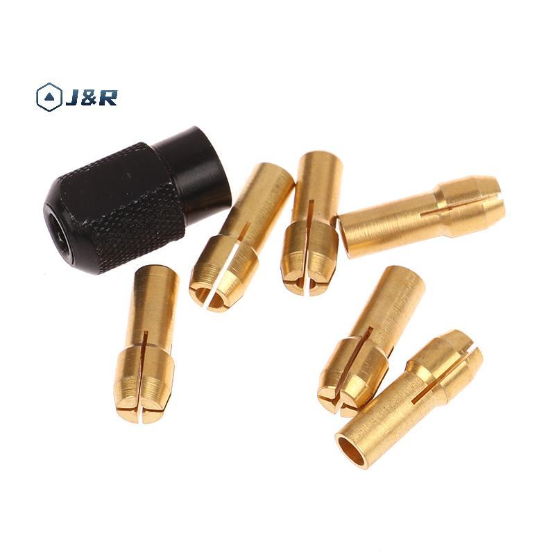 J & R> 7ชิ้นทองเหลืองCollet 1.0/1.6/2.0/3.0/3.2 + ตรวจสอบM8 *0.75 เหมาะกับเครื่องมือโรตารี่เครื่องบด
