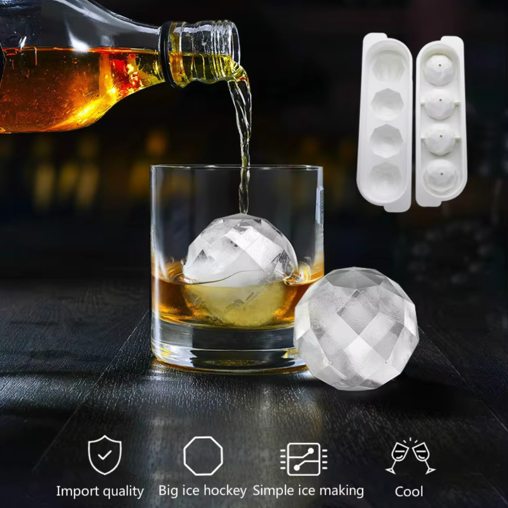 Digap Jelly Sphere Ice Cube Tray 4 Grid Ice Cube Tray PP Food Grade - L50