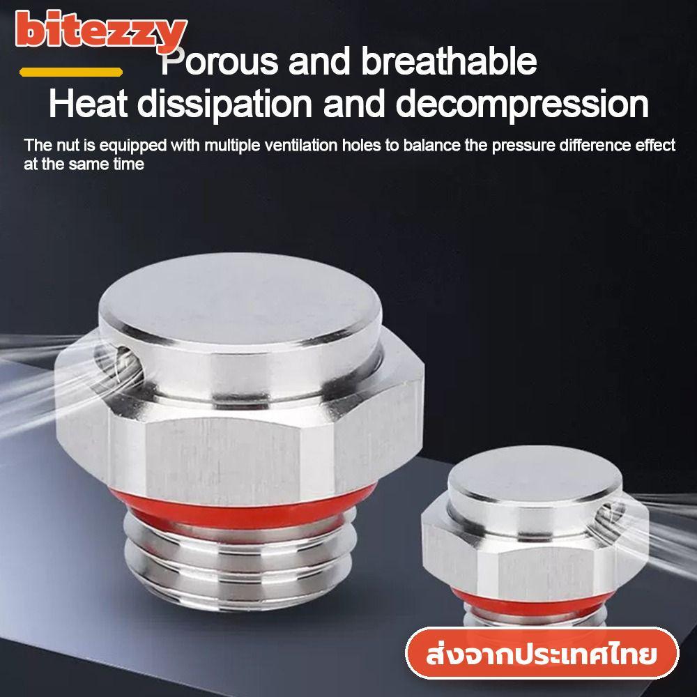 in stockBITEZZY วาล์วระบายอากาศ, กันน้ํา 304 สแตนเลสโลหะ Vent Plug, สกรูใน M5 M6 M8 M10 M12 ช่องระบายอากาศอัตโนมัติ