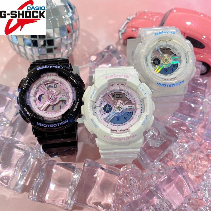 QIXIAO G*/*shock Baby-G A BA110 นาฬิกาผู้หญิงนาฬิกาหรูหรา 100m กันน้ําดิจิตอล LED นาฬิกาควอตซ์ BA-11