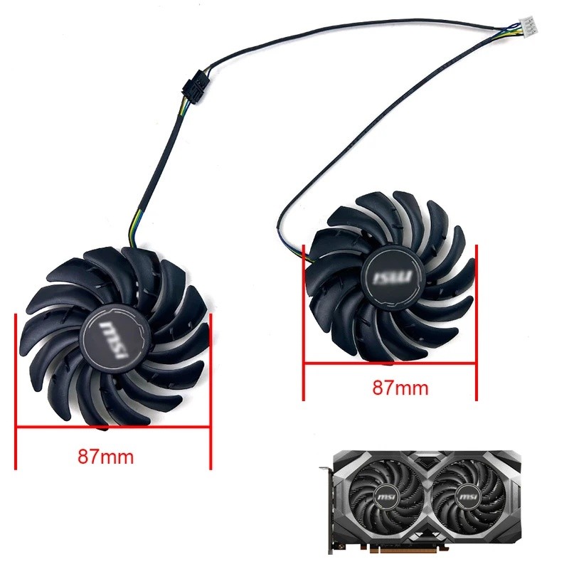 เงียบกราฟิกการ์ดพัดลมสําหรับ MSI Radeon RX 6600 XT RX5600XT 5700 5700XT MECH 2X 8G OCV1 การ์ดพัดลม 8