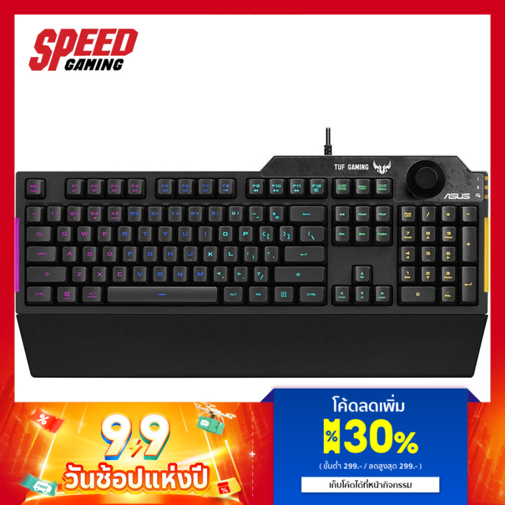 ASUS TUF GAMING K1 KEYBOARD (คีย์บอร์ด) Tactile Mech-Brane Switches / RGB Backlight / By Speed Gamin