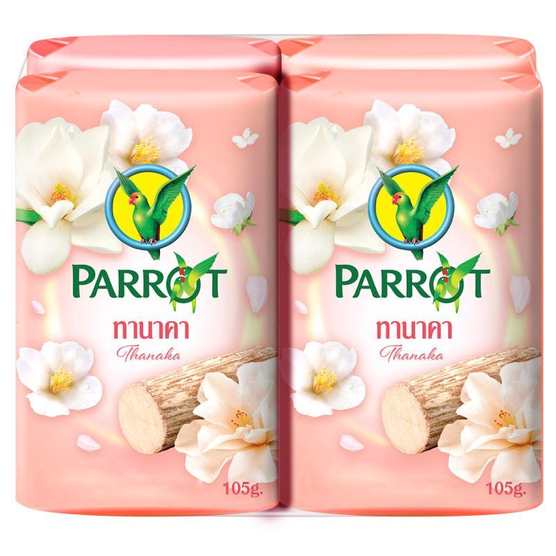 แพรอทสบู่พฤกษานกแก้วไวท์ทานาคา 105กรัม แพค 4 Parrot Botanicals White Tanaka BarSoap 105g.Pack 4