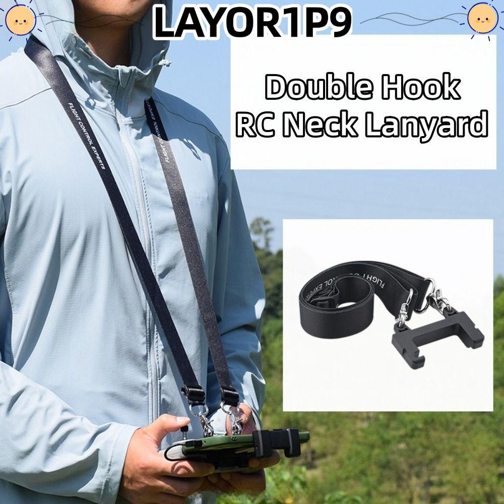 LAYOR1P9 สายคล้องคอ,ตะขอคู่ฟรีมือคอ Lanyard, RC Drone อุปกรณ์เสริมติดตั้งง่ายแบบพกพารีโมทคอนโทรลสําห