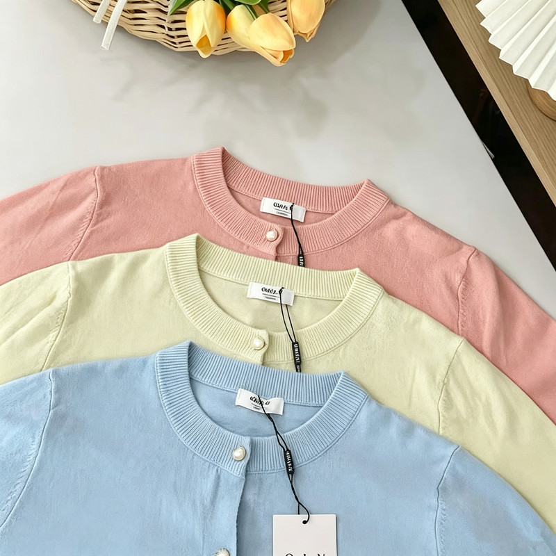 เกาหลีเรียบง่ายรอบคอถักเสื้อสเวตเตอร์ถักผู้หญิงฤดูใบไม้ร่วงฤดูหนาวแฟชั่นAll-Match Slimmerดูด้านนอกแจ
