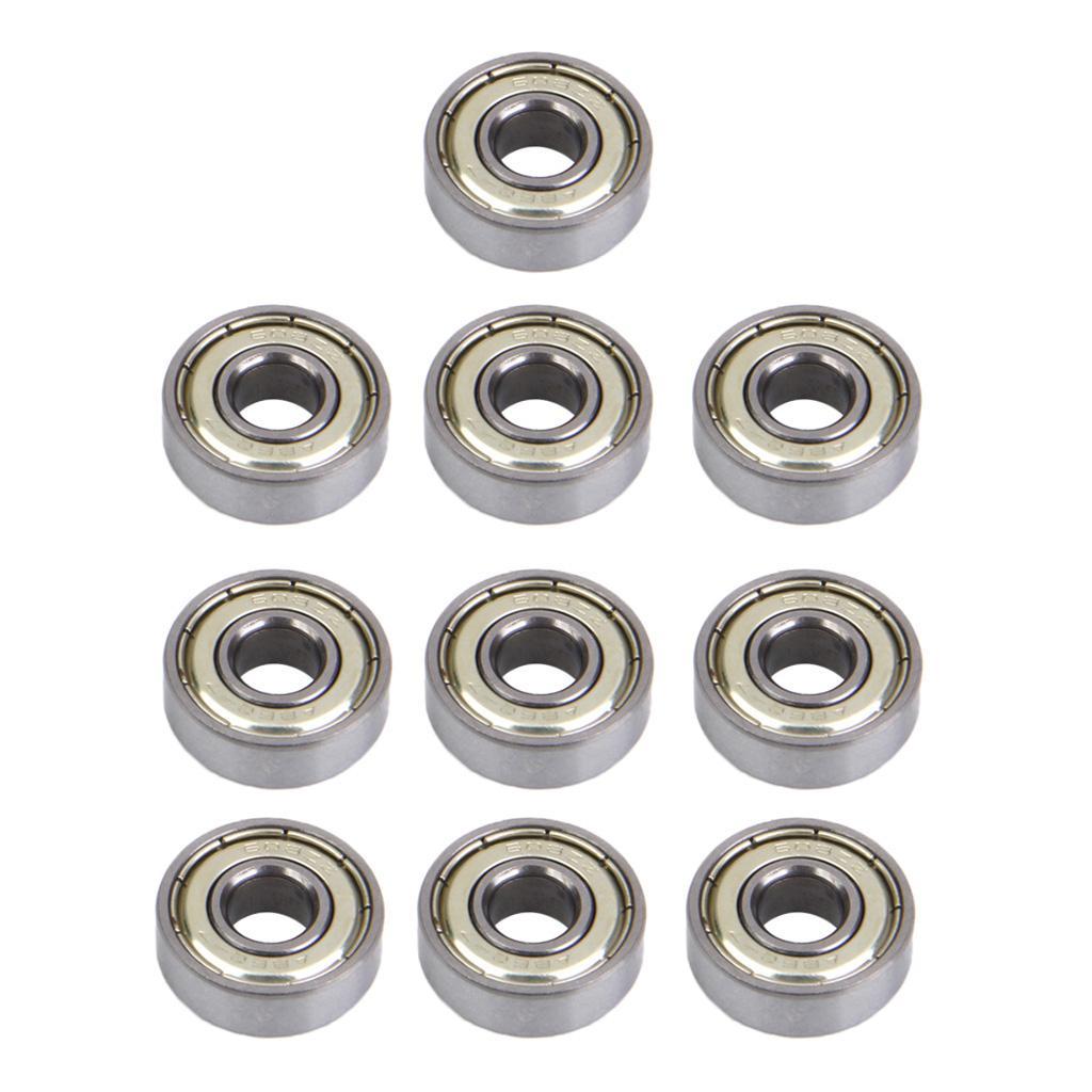 [arutoxalc] 10 Replacement Skateboard Bearings 608 Zz (ABEC-7)- Double Shielded, Silver