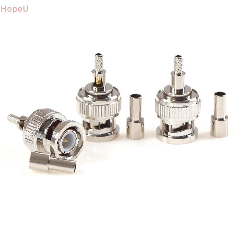 [HopeU] 10 ชิ้น BNC ชายปลั๊กหน้าต่างจีบ RG316 RG174 RG179 LMR100 สายเชื่อมต่อ