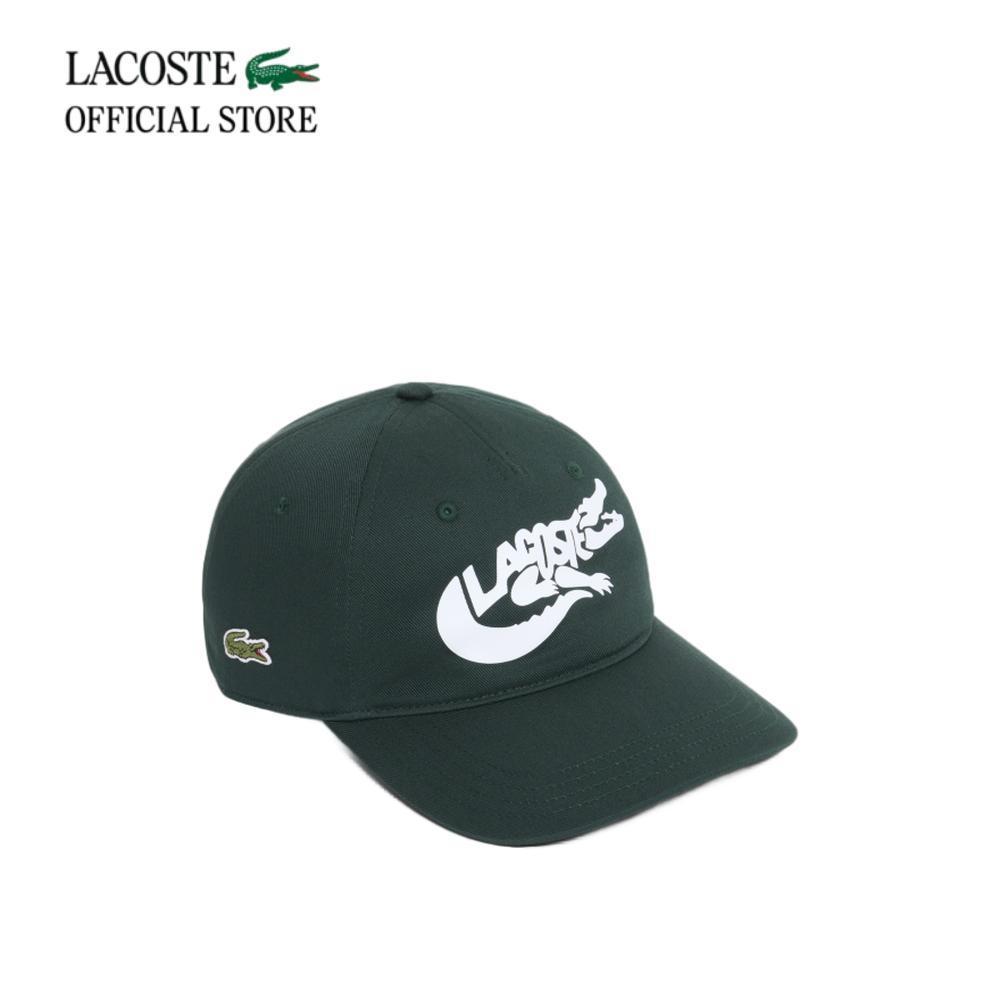 LACOSTE หมวกผู้ใหญ่ PRINTED COTTON TWILL CAP รุ่น RK9906 - GREEN