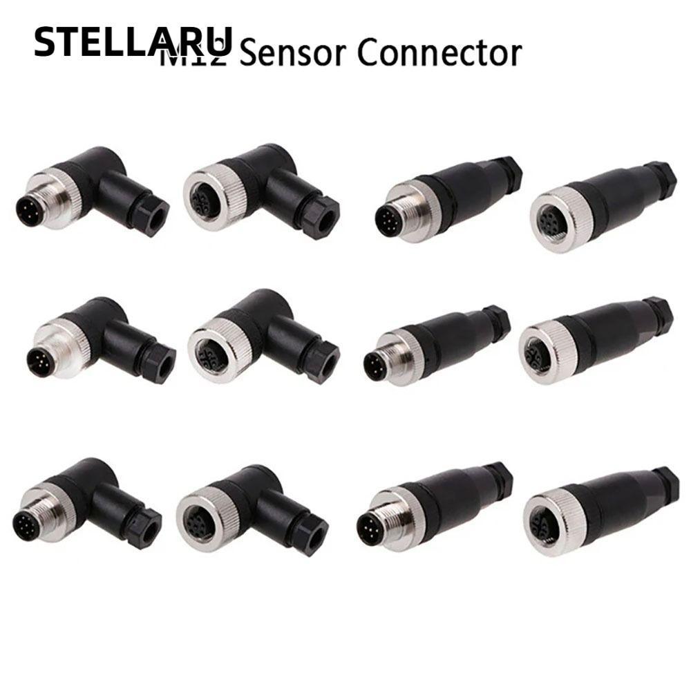 STELLARU M12 Sensor Connector, Connector Sensor Plug M12 ปลั๊กการบิน, Power Adapte M12 Sensor Cable 