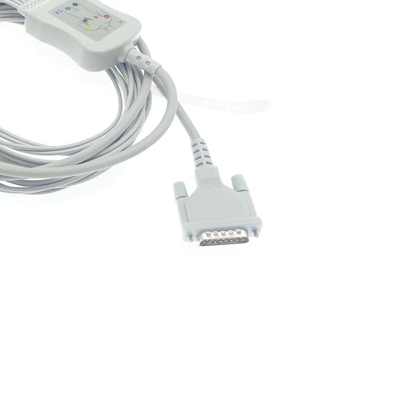 &สายเคเบิล ecg ekg เข้ากันได้กับ Schiller AT 1 / AT 2 / AT 3 / AT 5 / CS100 - DB15 10 lead