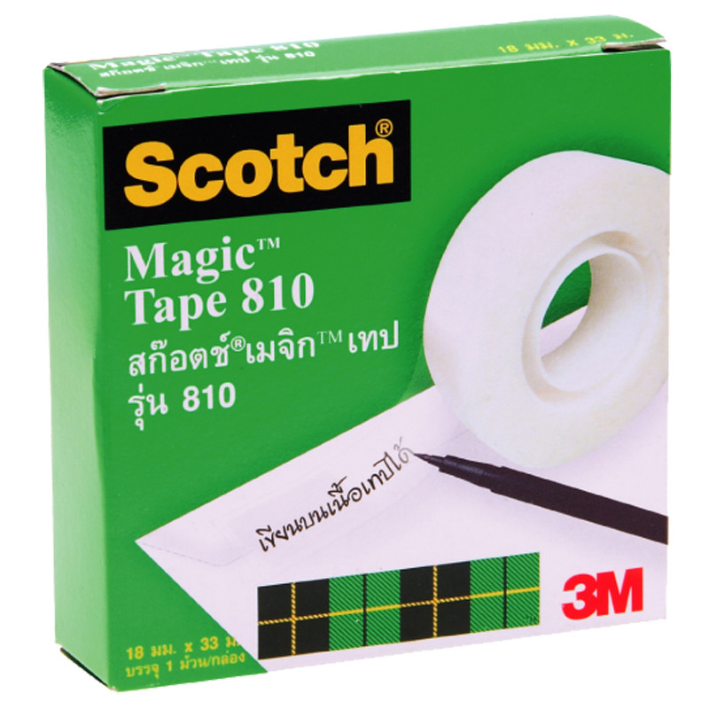 SCOTCH เทปขุ่น แกน 1 นิ้ว รุ่น 810 ขนาด 3/4 นิ้ว x36 หลา