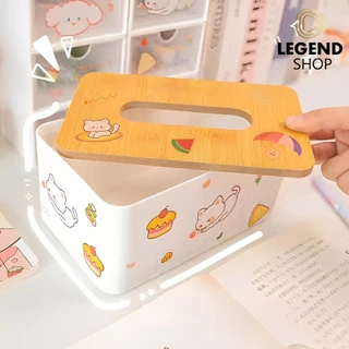 สติ๊กเกอร์ฟรี 2 ชิ้น กล่องใส่กระดาษทิชชู่ แบบฝาไม้ มินิมอล กล่องทิชชู่ มีฝาปิด มีหลายรูปแบบ สามารถถอดฝาได้