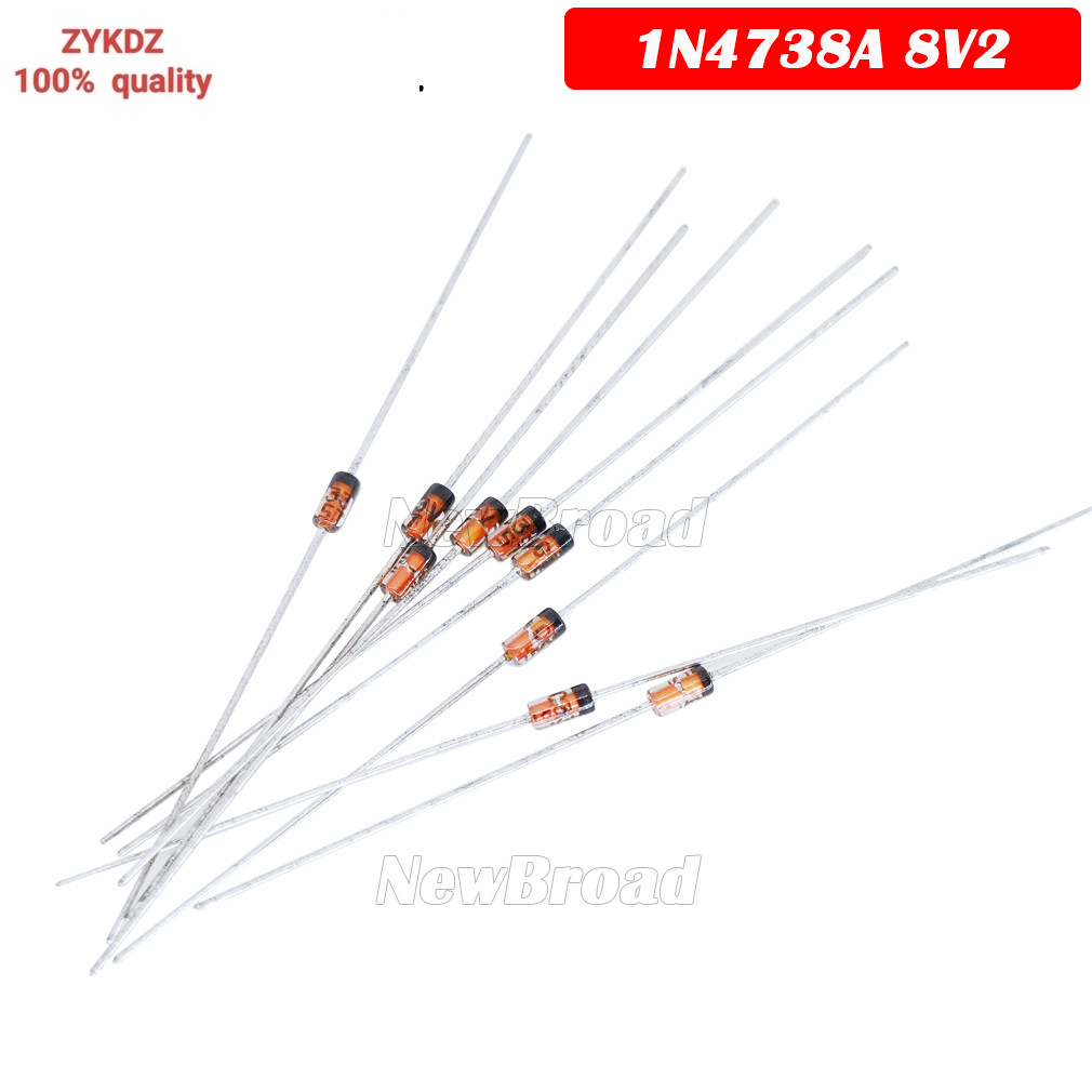 ชิปเดิม ICIC100PCS 1W 8.2V 1N4738A 1N4738 DO-41 ซีเนอร์ไดโอด