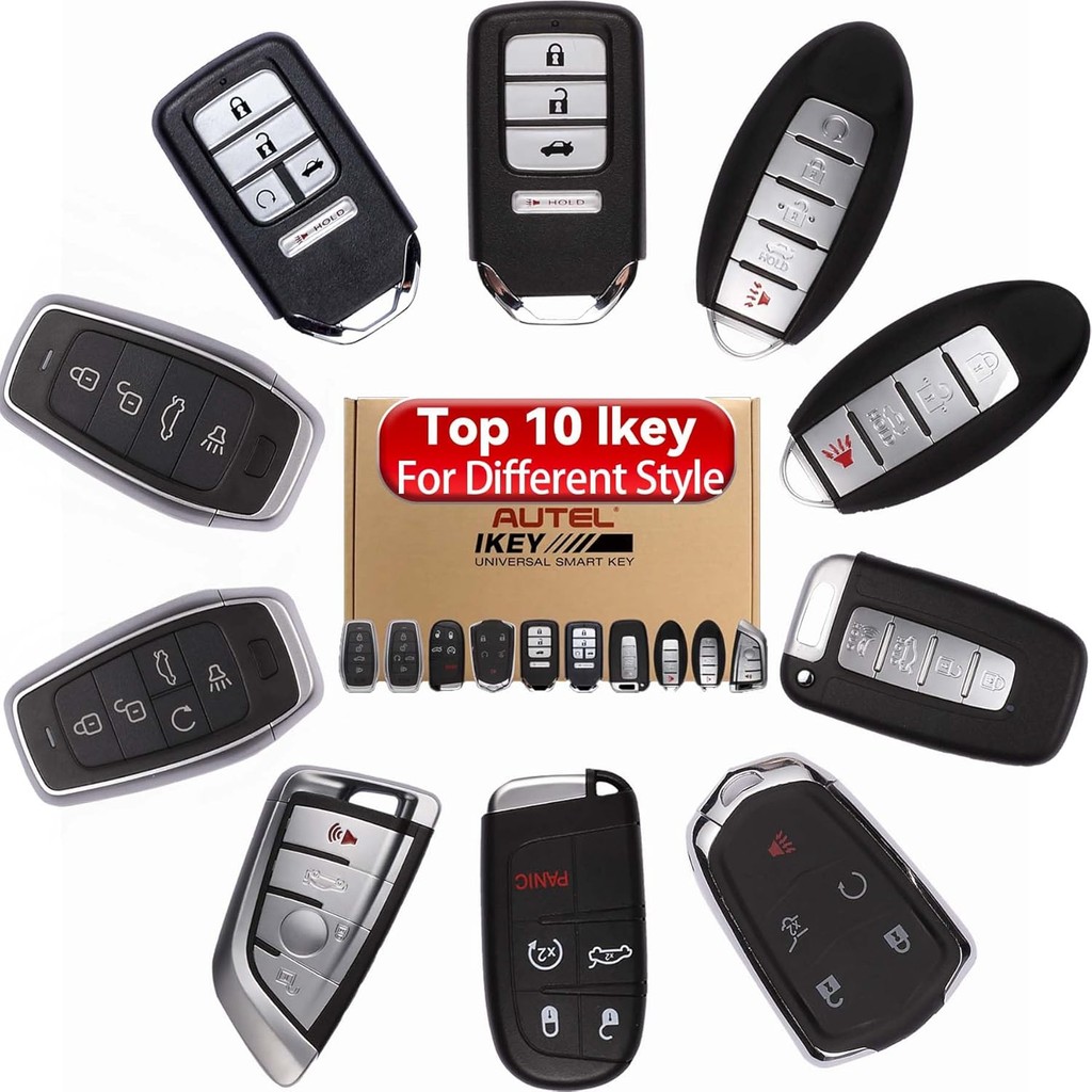 Autel Ikey MaxiIM IKEYTOP10 Universal สมาร์ทคีย์ 10 แพ็ค, สําหรับ Chrysler Dodge Hyundai BMW GM H0nd