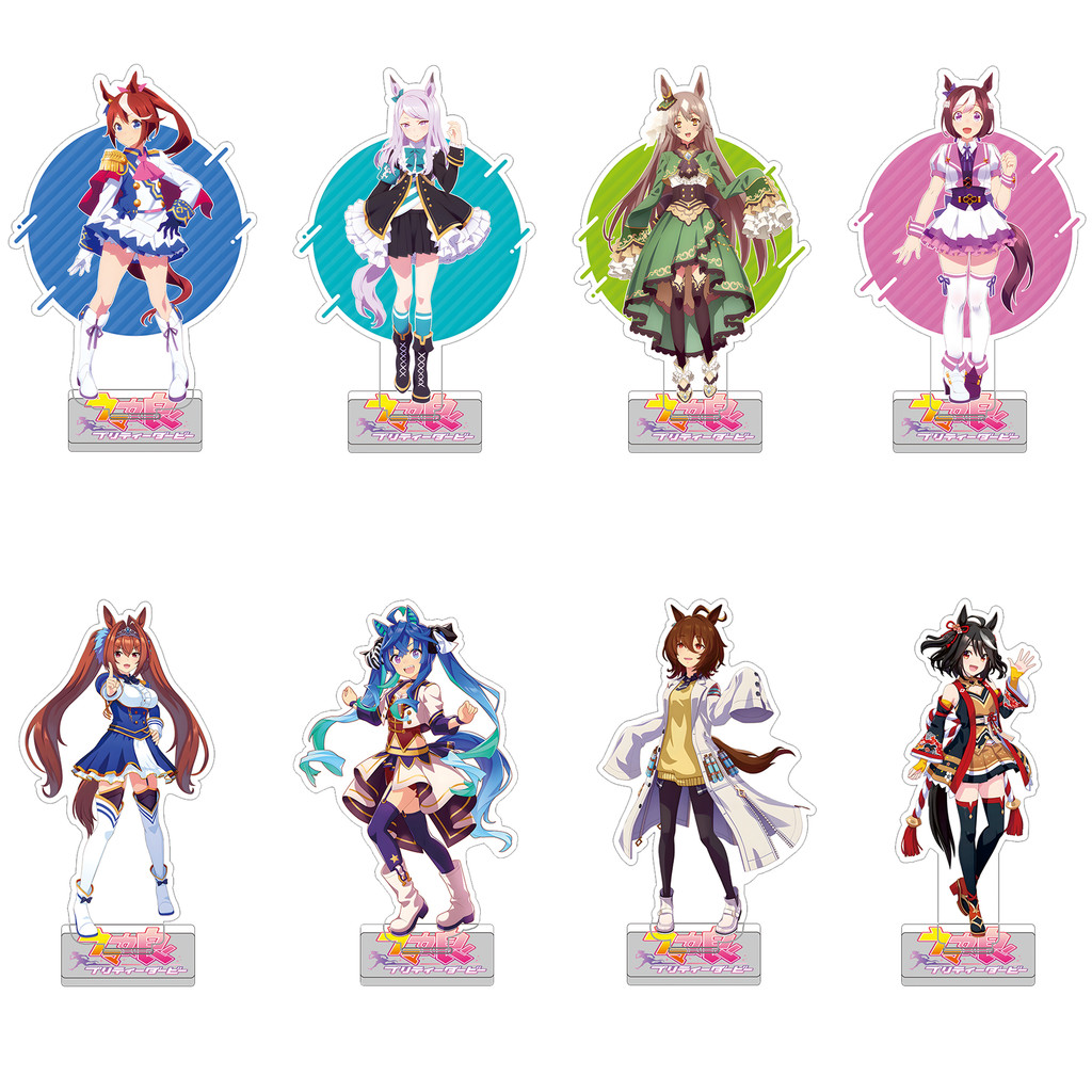 อะนิเมะ Uma Musume Pretty Derby Acrylic Stand Jewelry พวงกุญแจ Oguri Cap, Clear Bliss, Agnes Tachyon