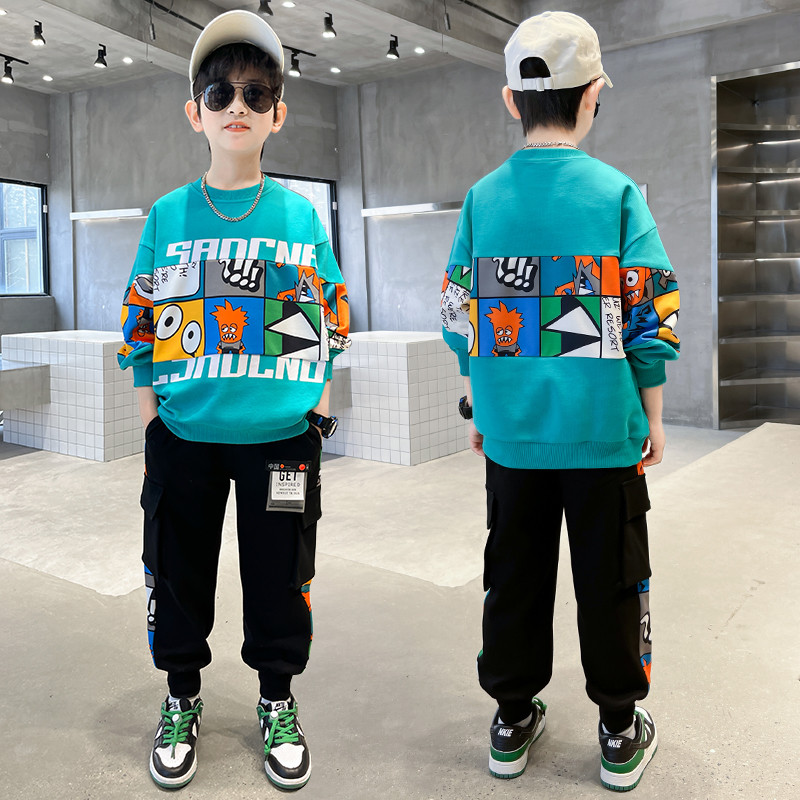 Li Ning Huzhou Zhili ชุดฤดูใบไม้ร่วงสำหรับเด็กชาย แขนยาว สไตล์กีฬา