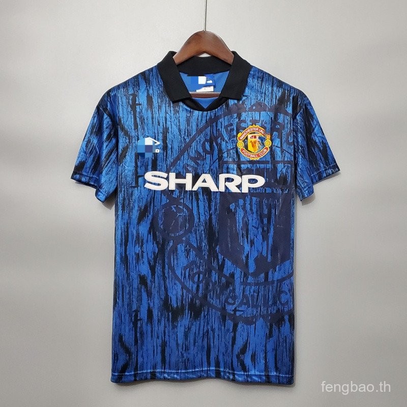 เสื้อฟุตบอลMU Away retroปี1992-993 แขนสั้น พร้อมพิมพ์ชื่อCANTONA UTD