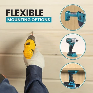 FLIPPEQ6 ที่วางเครื่องมือไฟฟ้า, ขายึดแบตเตอรี่ติดผนังทนต่อการสึกหรอแบบติดผนัง, ฐานแบตเตอรี่ที่ทนทานใช้งานง่ายสําหรับ Makita 18V
