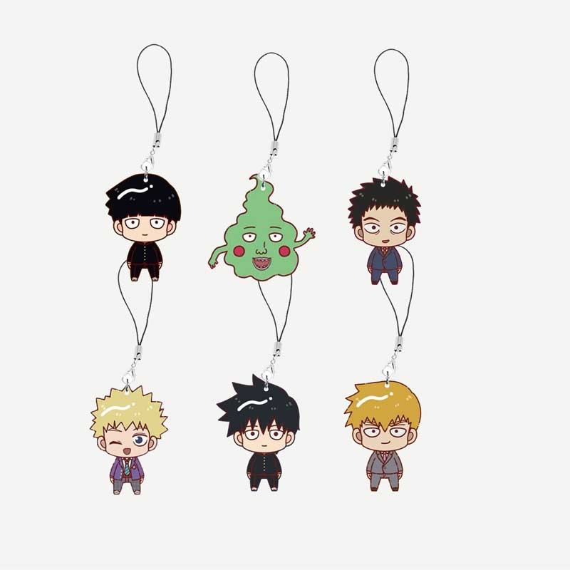 อะนิเมะ Mob Psycho 100 โทรศัพท์มือถือ Charms อะคริลิค Mob Psycho 100 จี้ขนาดเล็กโทรศัพท์พวงกุญแจแฟนข
