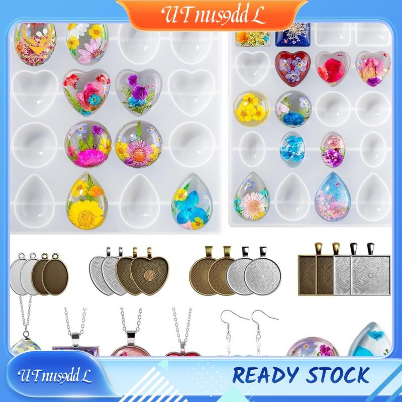 [UTnus9ddL] แม่พิมพ์เรซินสําหรับเครื่องประดับทําชุด, Cabochon Gems อีพ็อกซี่แม่พิมพ์สําหรับผู้เริ่มต