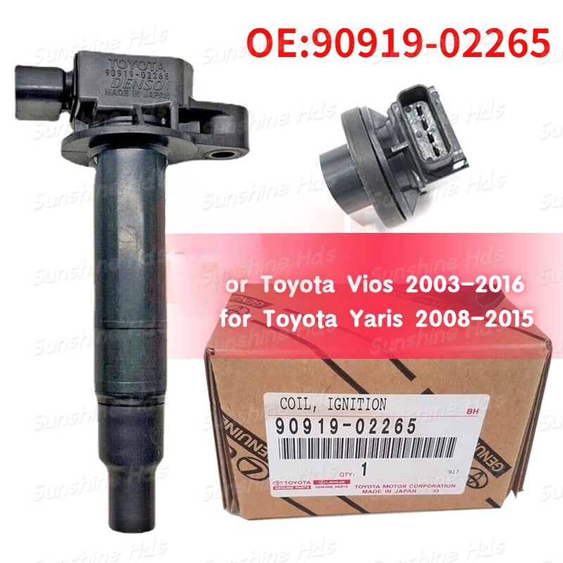 คอยล์จุดระเบิดใหม่สําหรับ Toyota Vios 2003-2016 Yaris 2008-2015 (MADE IN JAPAN) 90919-02240/90919-02