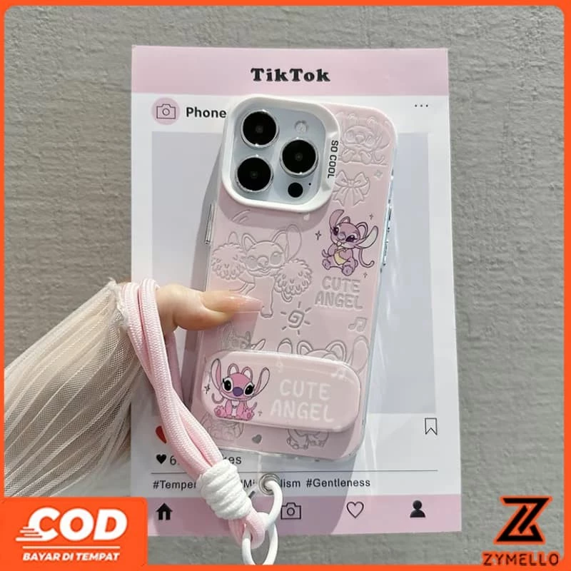 เหมาะสําหรับ OPPO Reno16F 16Pro 16C 15F 15ProMax 14F 14Pro 13F 13Pro 12F 12Pro 11F 11Pro 10Pro 8T 8Z 7Z 6Z Hollow Stitch Mirror Holder IMD กันกระแทก TPU เคสโทรศัพท์