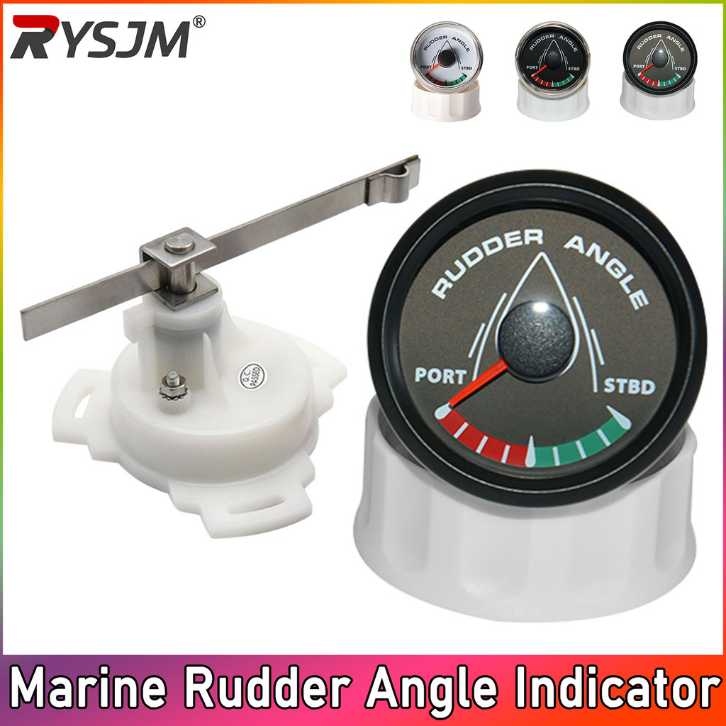 52 มม.เรือ Marine Rudder มุมตัวบ่งชี้ 0-190 OHM 8 สี Backlight พร้อม Rudder มุม Sensor 12 V/24 V สําหรับ Marine